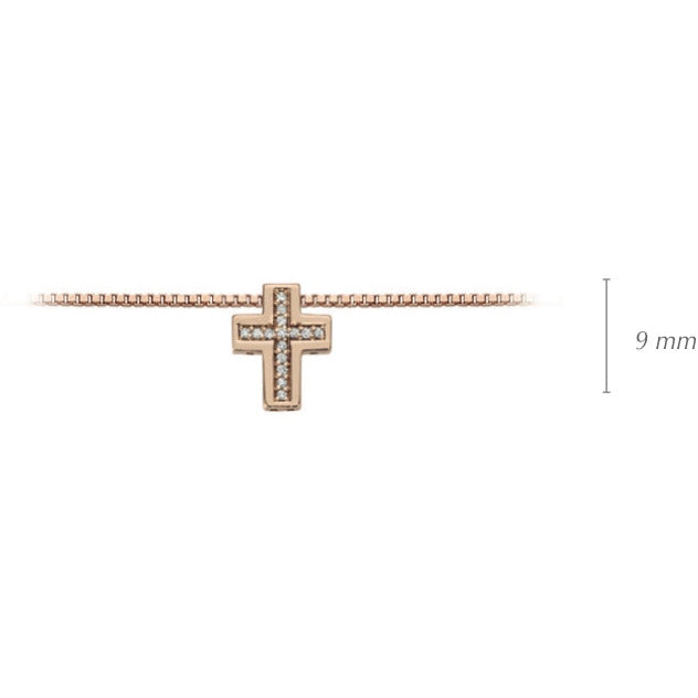 Collana A Croce In Oro Per Donna Con Rosario - Gioiello Placcato Oro Ipoallergenico, Catena Regolabile 40+5 Cm, Regalo Con Confezione Elegante