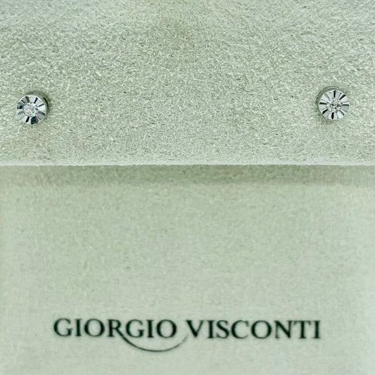 Orecchini punto luce in oro bianco e brillanti  Giorgio Visconti BB39436A