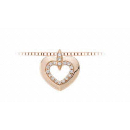 Collana  cuore DonnaOro  in oro rosa e Brillanti LPF10114.007