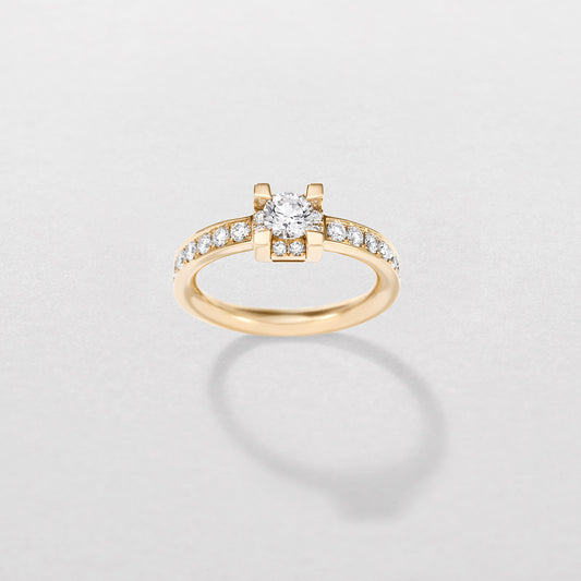 Anello solitario Ioluce in oro rosa e diamanti Giorgio Visconti AR16968E