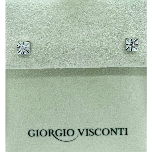 Orecchini punto luce in oro bianco e brillanti  Giorgio Visconti BB39437B