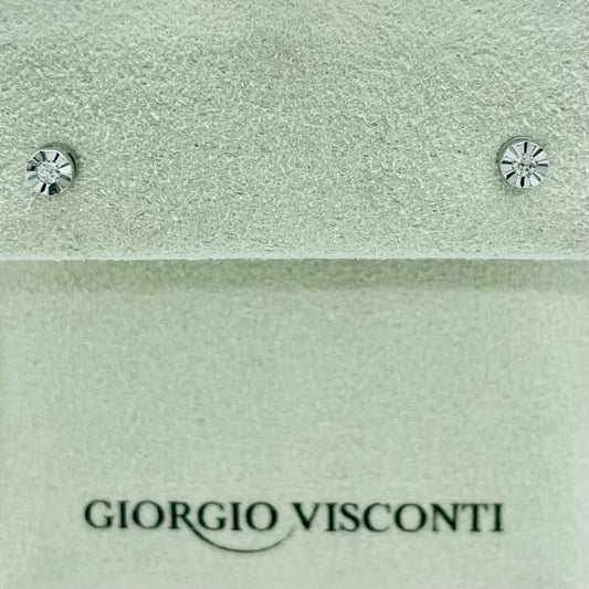 Orecchini punto luce in oro bianco e brillanti  Giorgio Visconti BB39436B