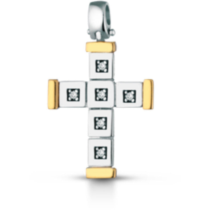 Antique White Croce da uomo in oro e brillanti PGgioielli CRU333BIC/2