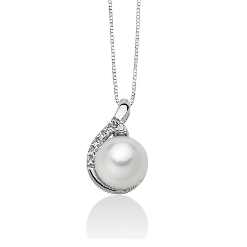 Light Gray Collana Donna Miluna PCL6121 perla e brillanti