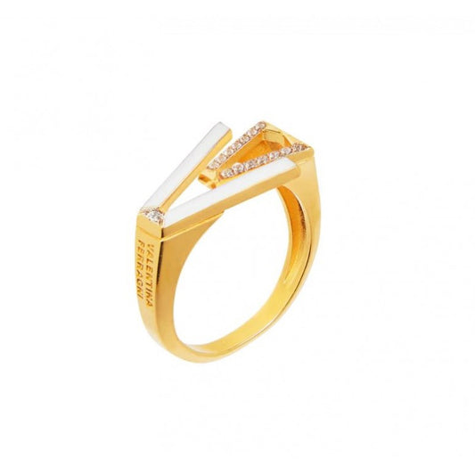 Light Goldenrod ANELLO MIA WHITE misura 15 VALENTINA FERRAGNI